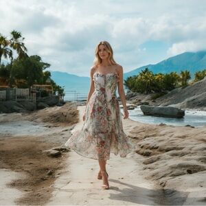 NWT Zimmerman Bellitude Floral Print Midi Dress Size 0 $960